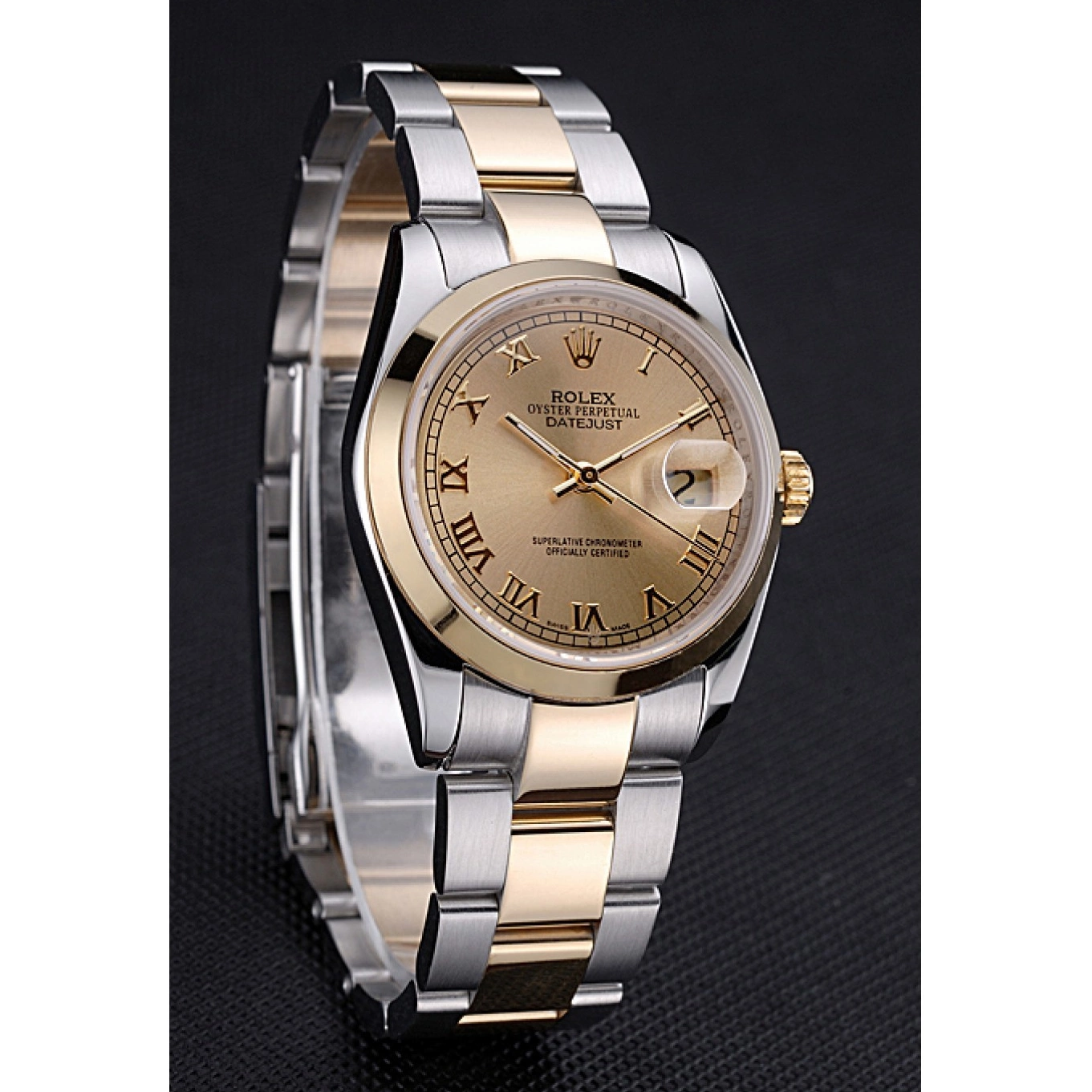 Aaa fake watches Case Gold Steel And Rolex Gold Stainless Dial 622265 Datejust 0801